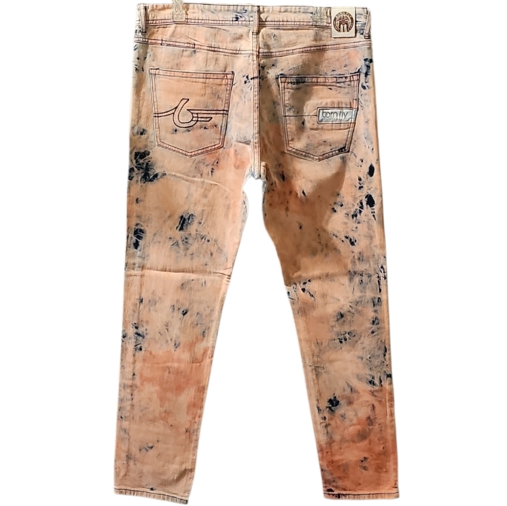 💥Born Fly Tie Dye Jeans with Stretch. Men's Size: Waist 34x32 Inseam.